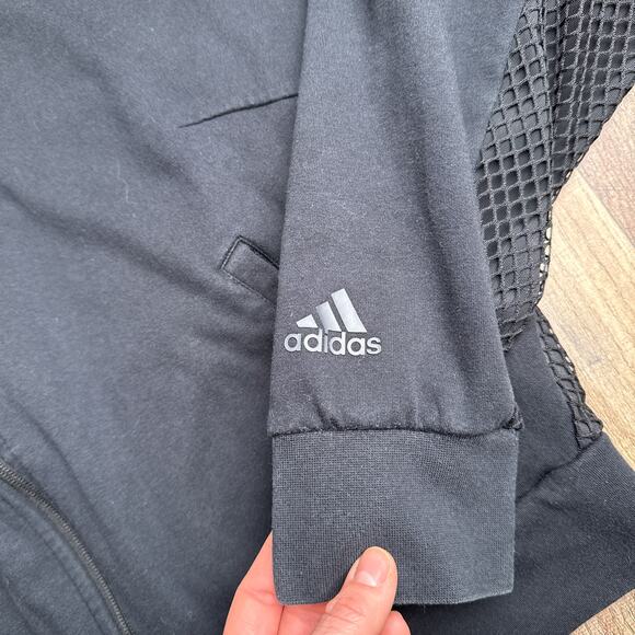 Adidas ID Mesh Bomber Jacket Women's XL Black Athletic Training‎ Soccer 6462 - Picture 5 of 13